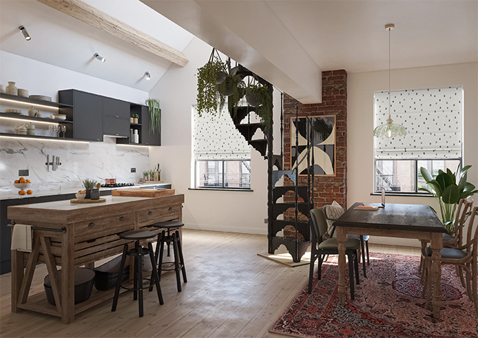 Ink Spots, Warm Grey - Roman Blind - Image 6